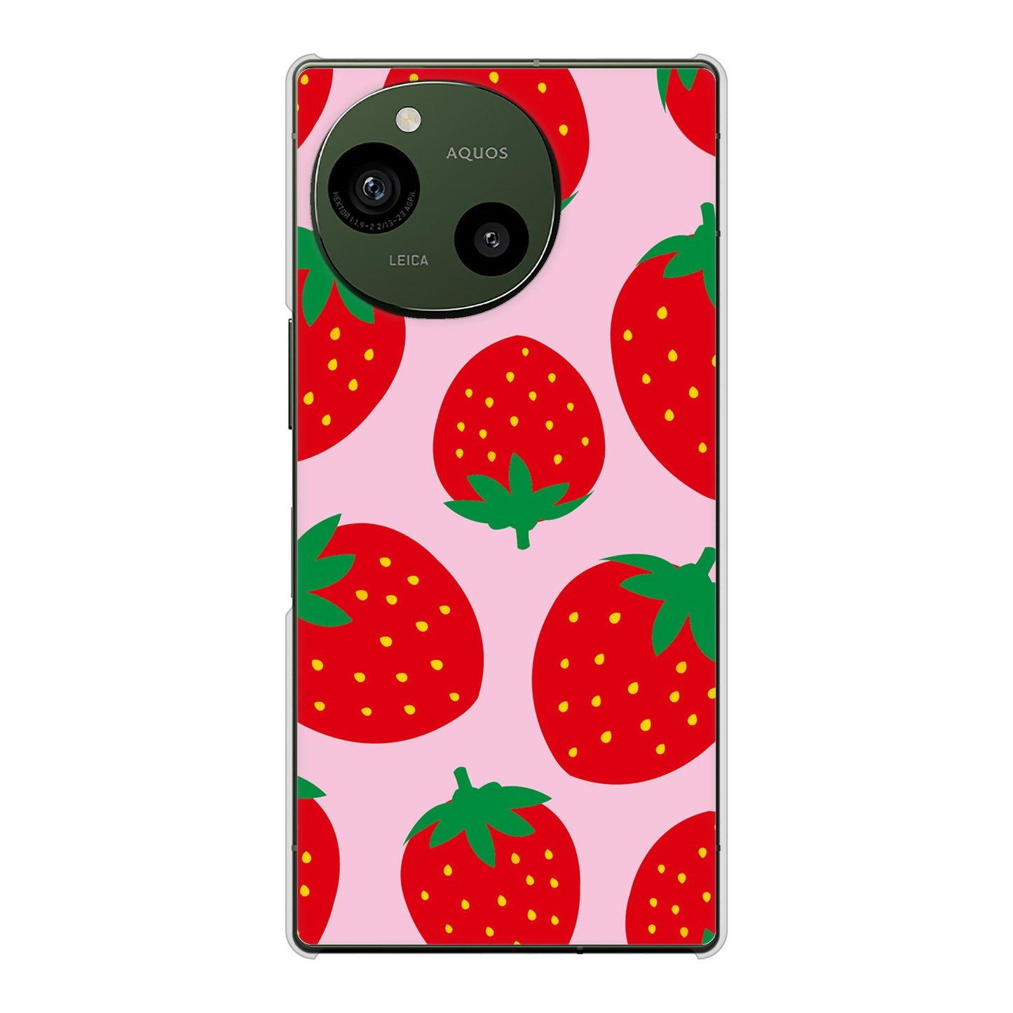 AQUOS R9 SH-51E docomo 高画質仕上げ 背面印刷 ハードケース大きいイチゴ模様