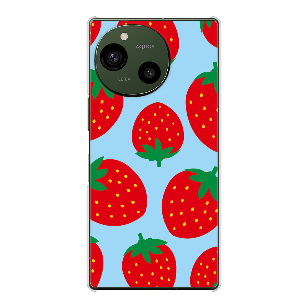 AQUOS R9 SH-51E docomo 高画質仕上げ 背面印刷 ハードケース大きいイチゴ模様
