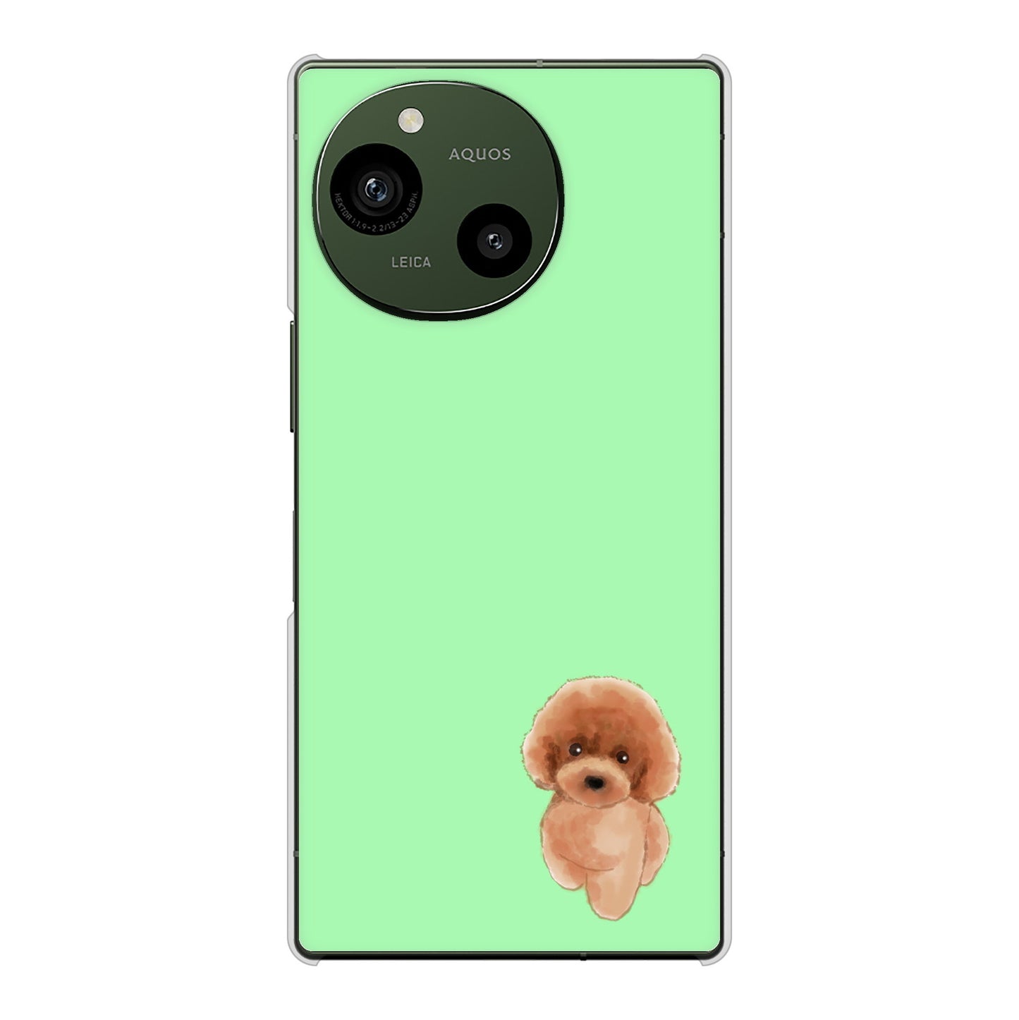 AQUOS R9 SH-51E docomo 高画質仕上げ 背面印刷 ハードケーストイプードルレッド