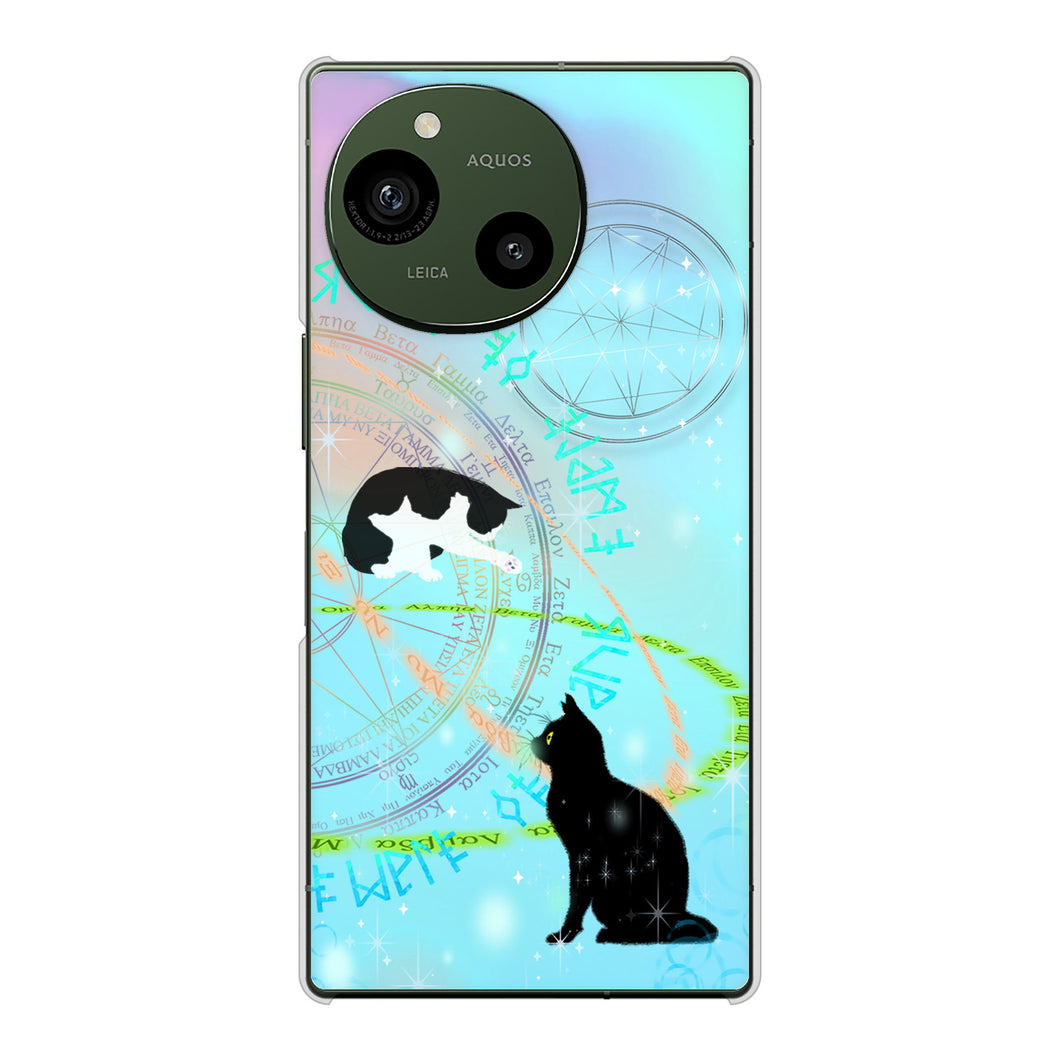 AQUOS R9 SH-51E docomo 高画質仕上げ 背面印刷 ハードケース魔法陣猫