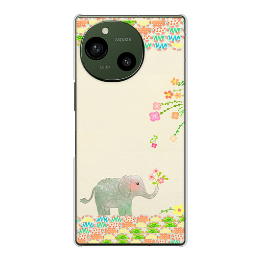 AQUOS R10 SH-51F docomo 1039 お散歩ゾウさん ハードケース 背面印刷