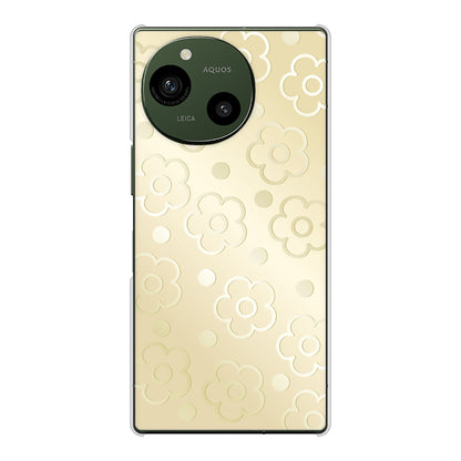 AQUOS R10 SH-51F docomo エンボス風デイジーシンプル ハードケース 背面印刷