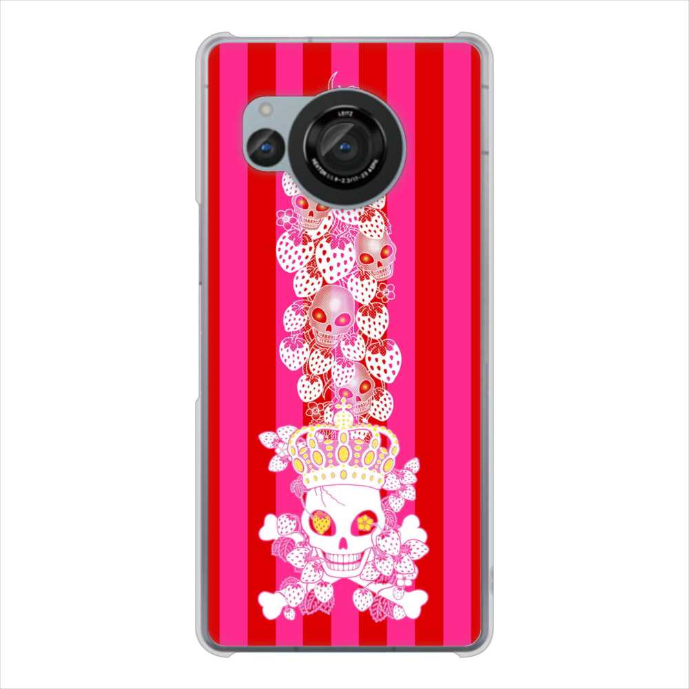 AQUOS R8 SH-52D docomo むかいあぐる 苺骸骨王冠蔦 ハードケース 背面印刷