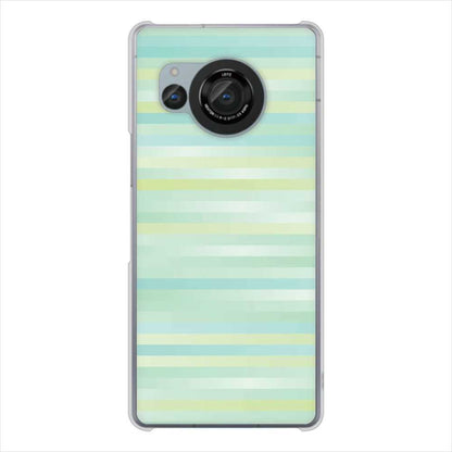AQUOS R8 SH-52D docomo グラデーションボーダー ハードケース 背面印刷
