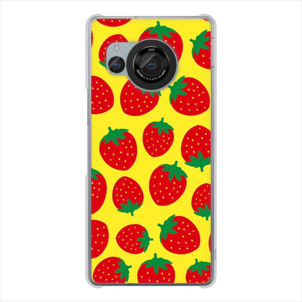 AQUOS R8 SH-52D docomo 小さいイチゴ模様 ハードケース 背面印刷