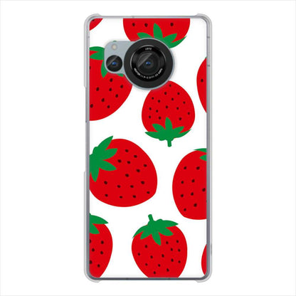 AQUOS R8 SH-52D docomo 大きいイチゴ模様 ハードケース 背面印刷