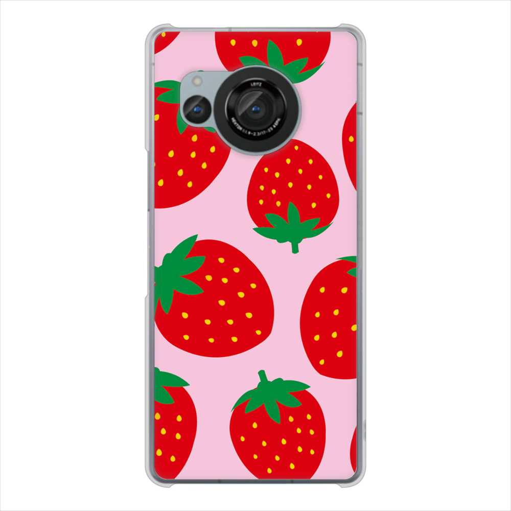 AQUOS R8 SH-52D docomo 大きいイチゴ模様 ハードケース 背面印刷