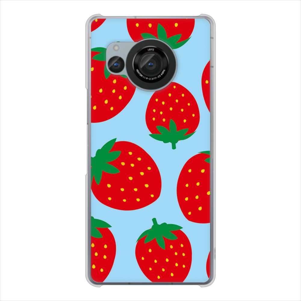 AQUOS R8 SH-52D docomo 大きいイチゴ模様 ハードケース 背面印刷