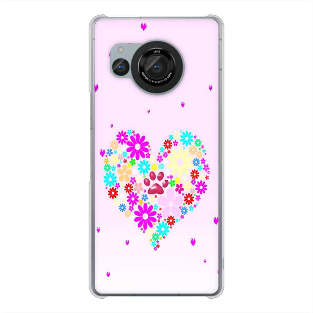 AQUOS R8 SH-52D docomo ハートと肉球 ハードケース 背面印刷