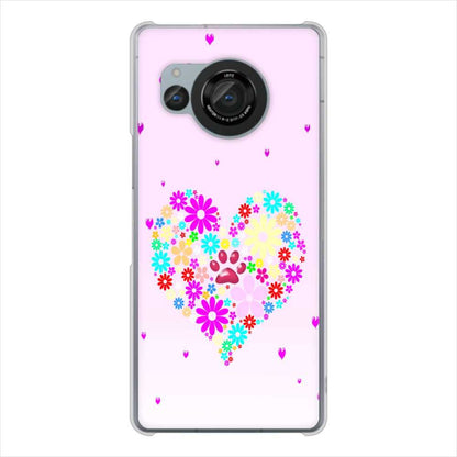 AQUOS R8 SH-52D docomo ハートと肉球 ハードケース 背面印刷