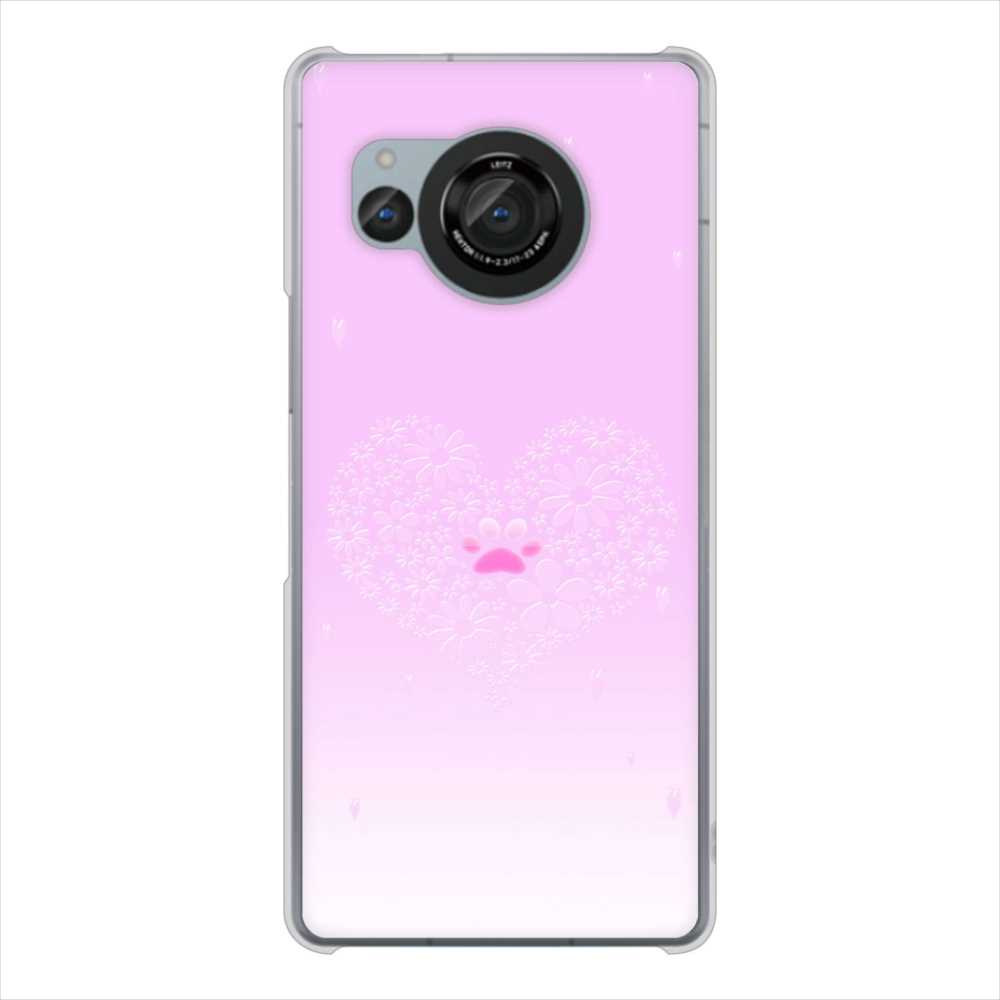 AQUOS R8 SH-52D docomo ハートと肉球 ハードケース 背面印刷