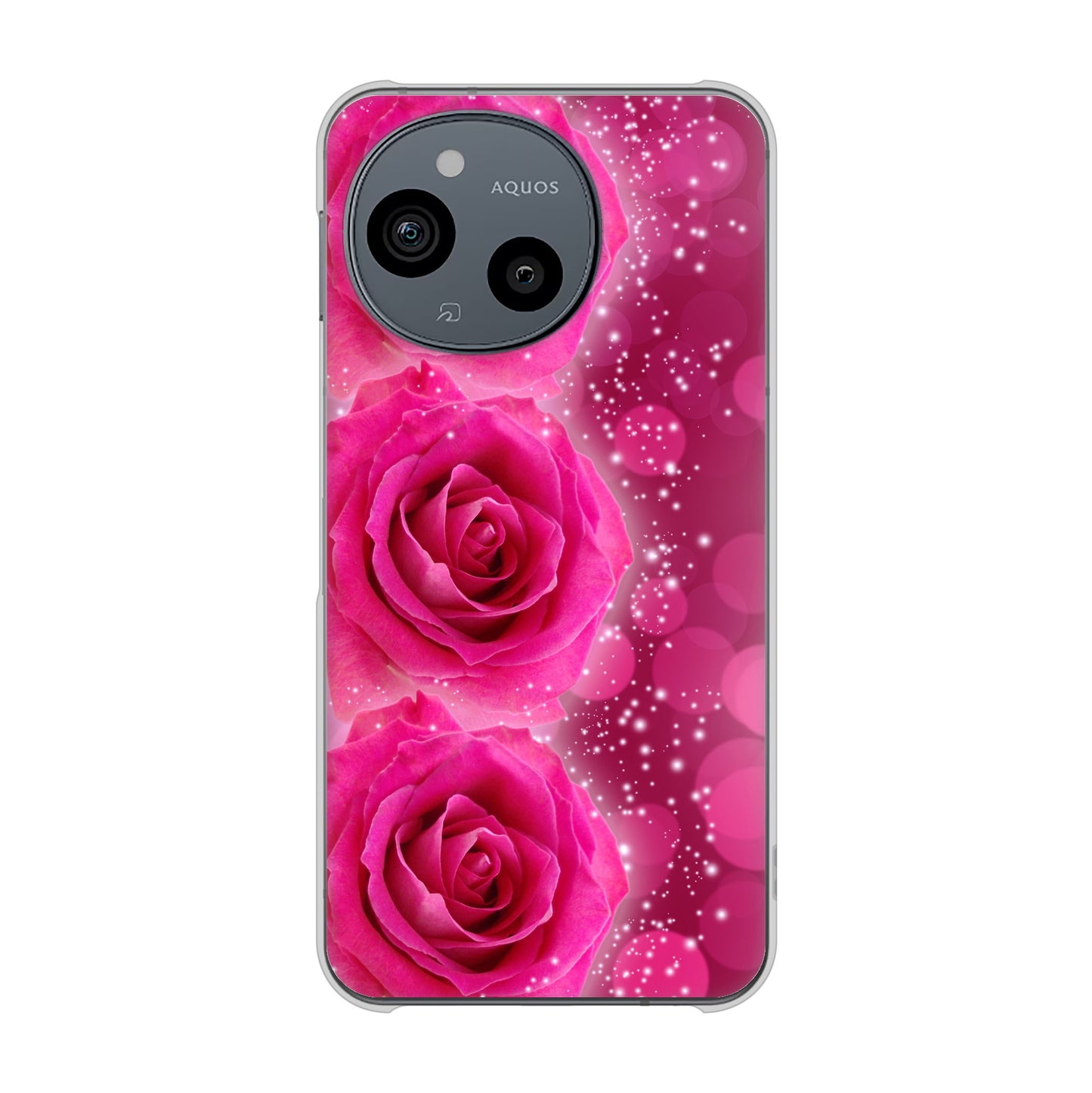 AQUOS sense9 SH-53E docomo 高画質仕上げ 背面印刷 ハードケース 【VA815 3連のバラ】