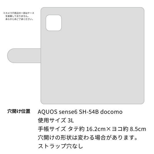 AQUOS sense6 SH-54B docomo ビニール素材のスケルトン手帳型ケース クリア