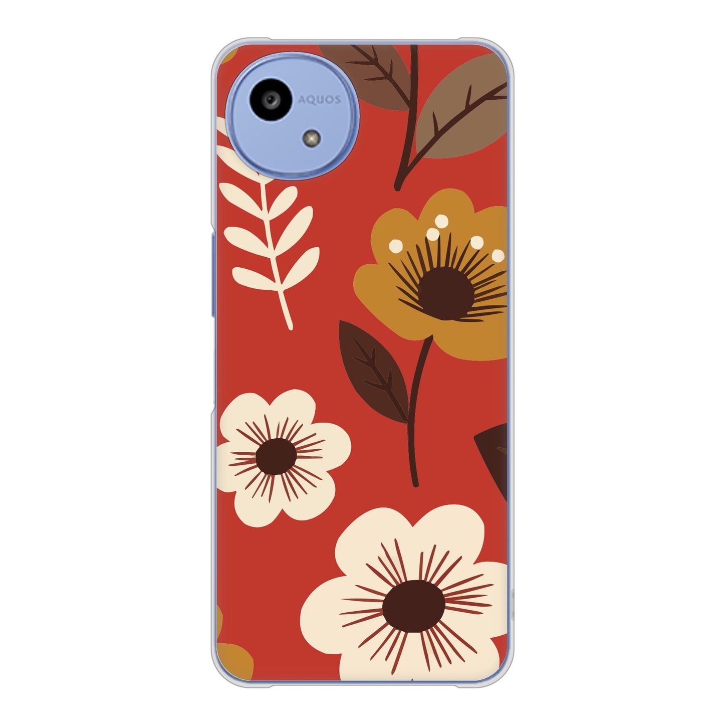 AQUOS wish5 SH-M32 高画質仕上げ 背面印刷 ハードケース北欧風花柄