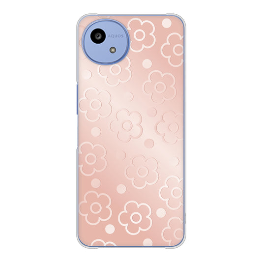 AQUOS wish5 SH-M32 高画質仕上げ 背面印刷 ハードケースエンボス風デイジーシンプル
