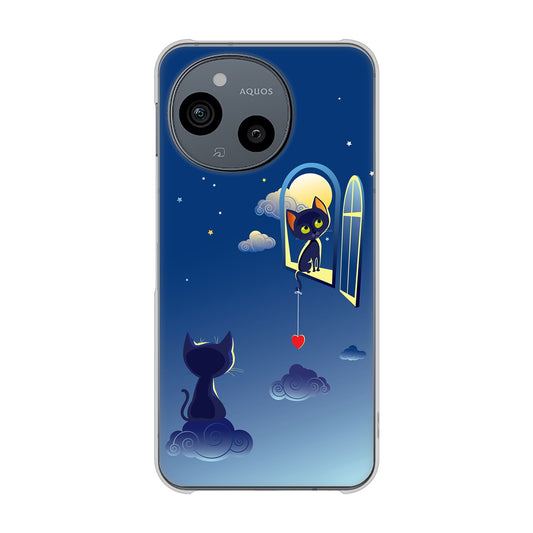 AQUOS sense10 SH-M33 夜とネコ ハードケース 背面印刷