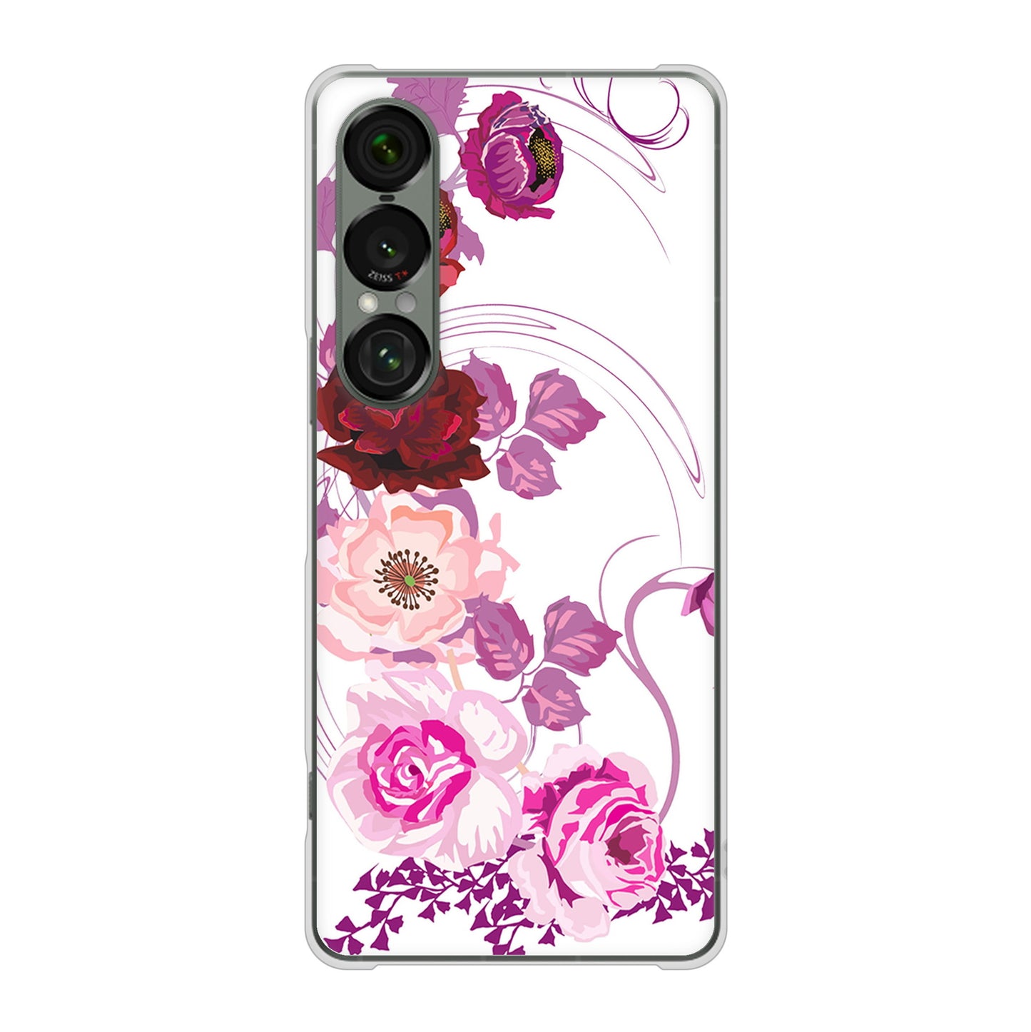 Xperia 1 VII SO-51F docomo ロマンチックなバラ ハードケース 背面印刷