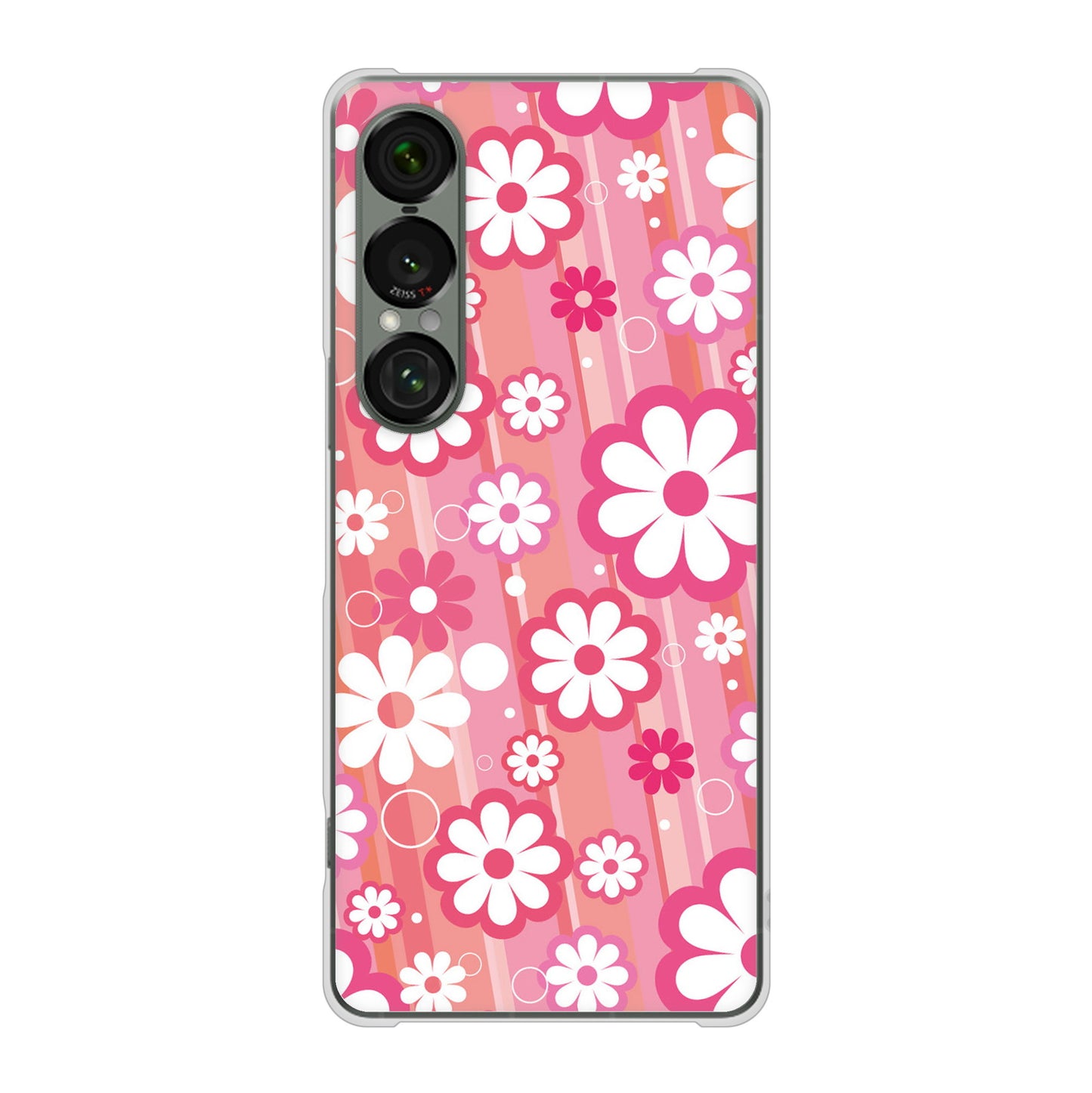 Xperia 1 VII SO-51F docomo 751 マーガレット（ピンク系） ハードケース 背面印刷
