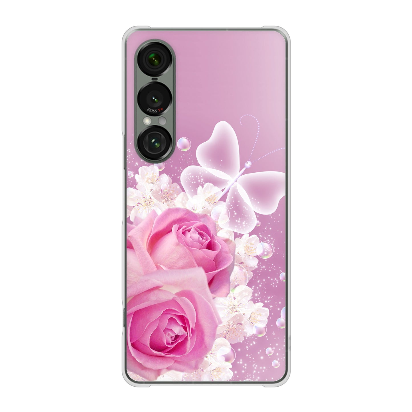 Xperia 1 VII SO-51F docomo ロマンチックなバラ ハードケース 背面印刷