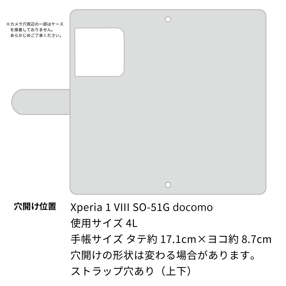 Xperia 1 VIII SO-51G docomo クリアプリントブラックタイプ 手帳型ケース
