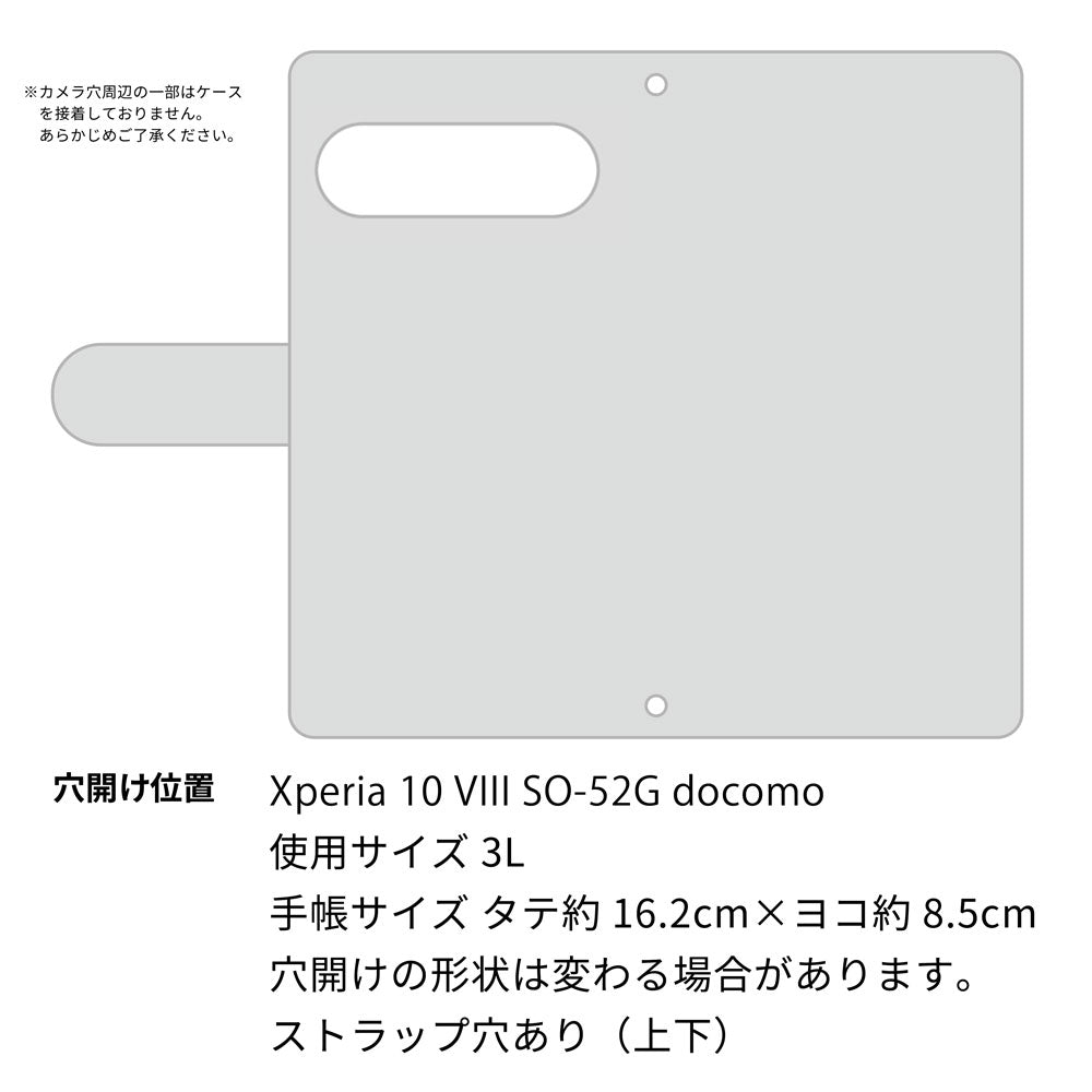 Xperia 10 VIII SO-52G docomo クリアプリントブラックタイプ 手帳型ケース