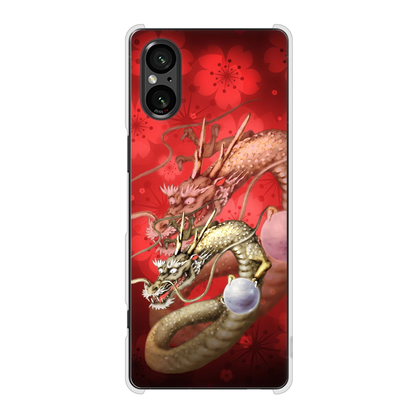 Xperia 5 V SOG12 au 高画質仕上げ 背面印刷 ハードケース龍