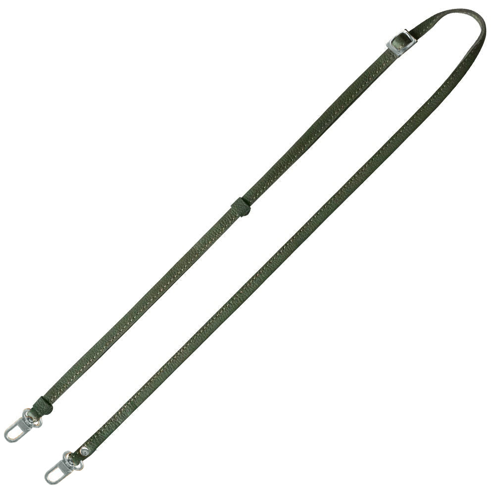 シュリンクレザー 本革 スマホ用ショルダーストラップ シルバー金具 約75～134cm