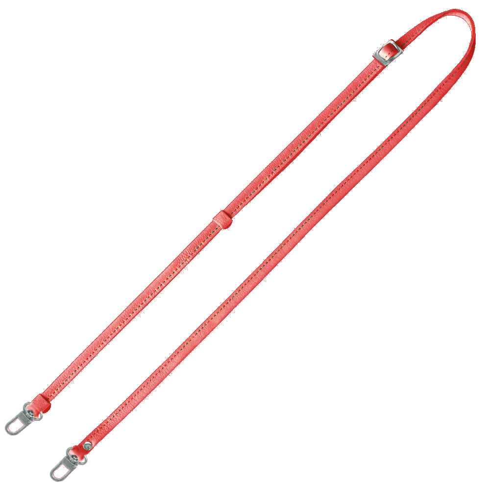 シュリンクレザー 本革 スマホ用ショルダーストラップ シルバー金具 約75～134cm