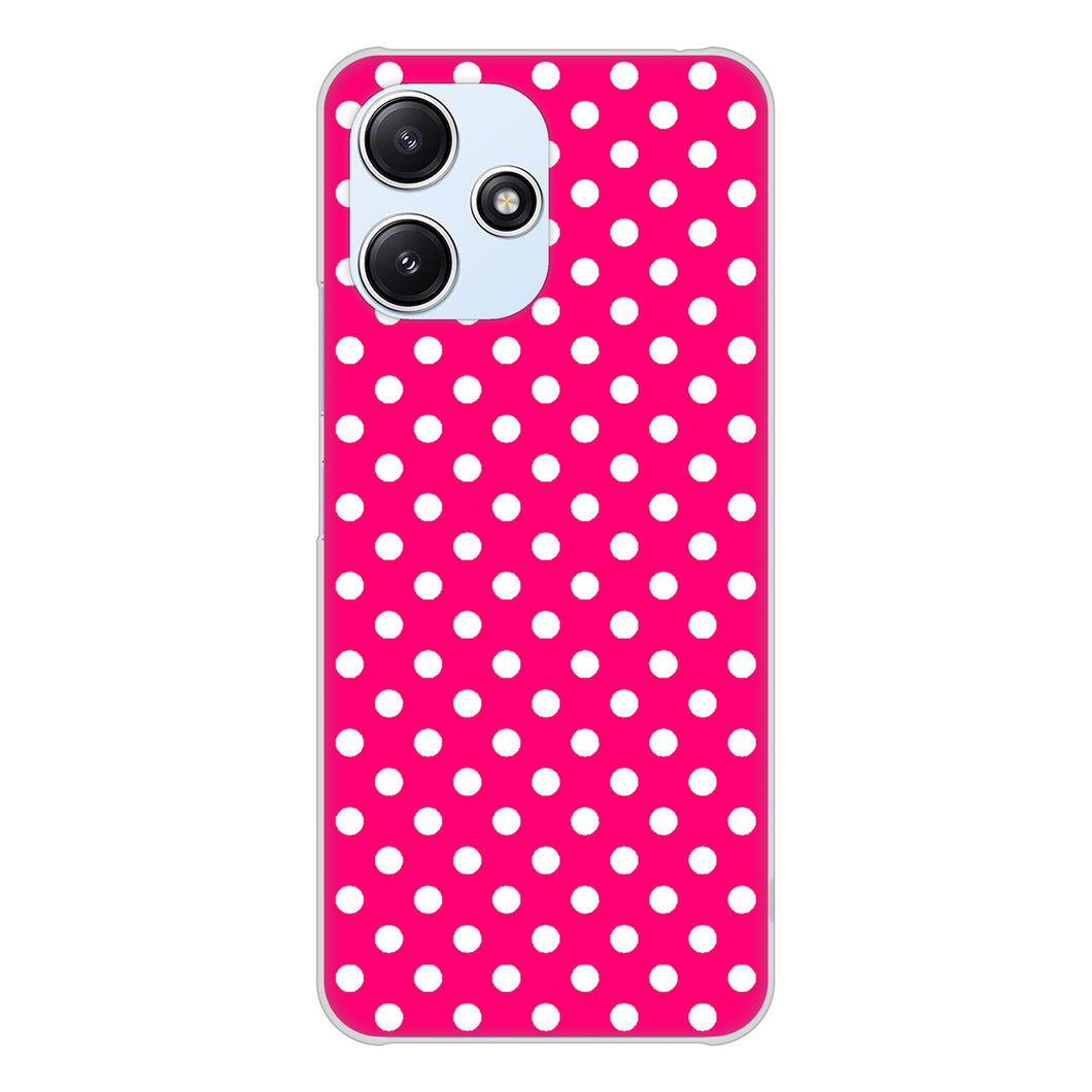 Redmi 12 5G XIG03 au 高画質仕上げ 背面印刷 ハードケースシンプル柄（水玉）