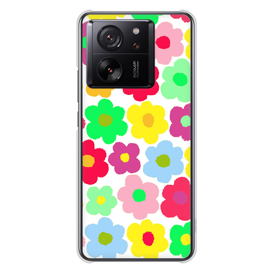 Xiaomi 13T XIG04 au 高画質仕上げ 背面印刷 ハードケースルーズフラワー