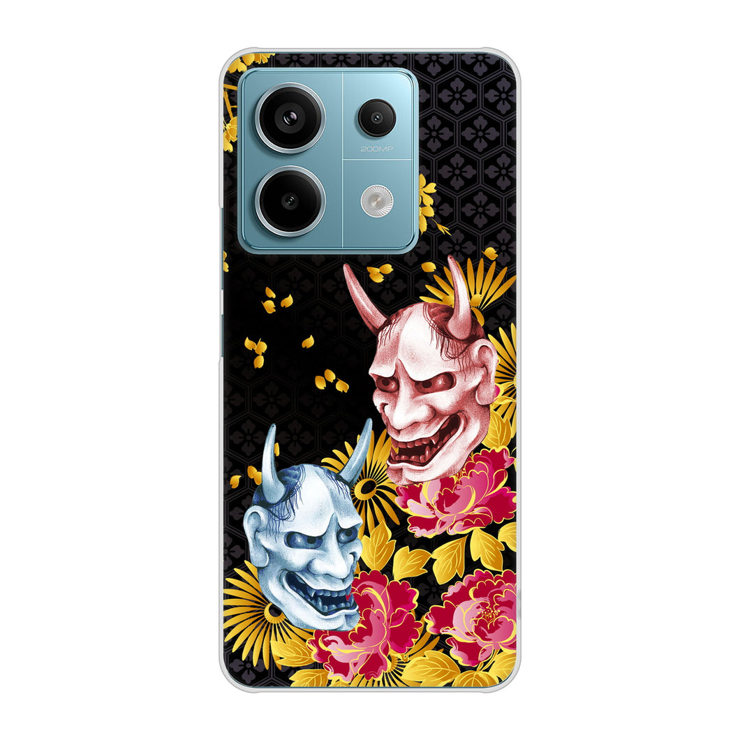 Xiaomi Redmi Note 13 Pro 5G XIG05 au 1024 般若と牡丹2 ハードケース 背面印刷