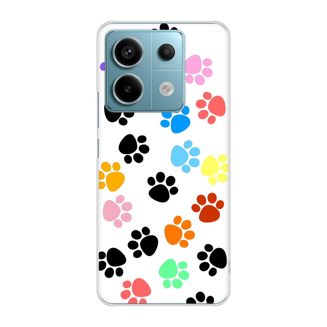 Xiaomi Redmi Note 13 Pro 5G XIG05 au 1108 あしあとカラフル ハードケース 背面印刷