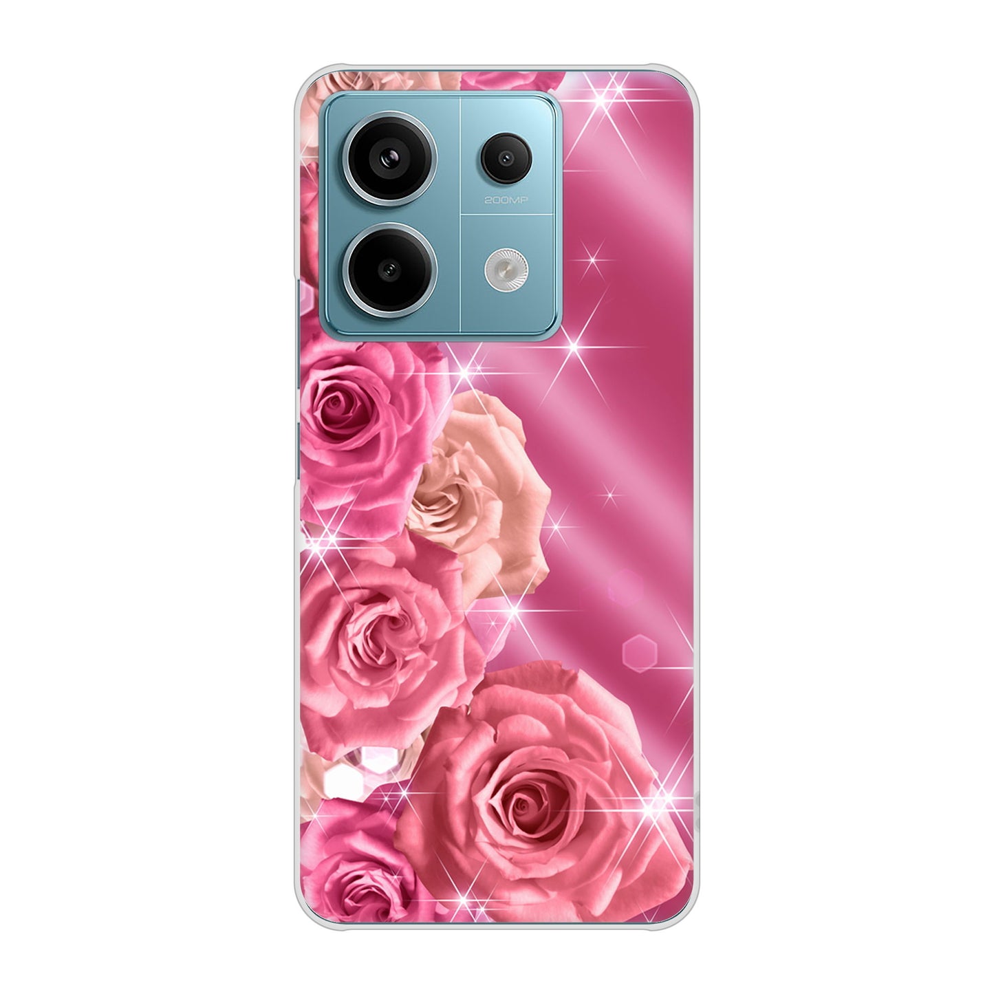 Xiaomi Redmi Note 13 Pro 5G XIG05 au 1182 ピンクの薔薇に誘われて ハードケース 背面印刷