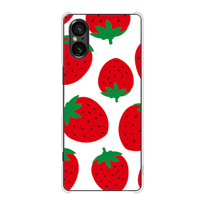 Xperia 5 V XQ-DE44 大きいイチゴ模様 ハードケース 背面印刷