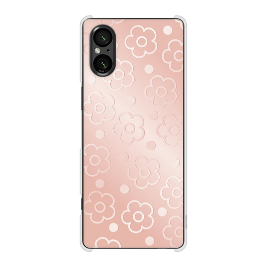 Xperia 5 V XQ-DE44 エンボス風デイジーシンプル ハードケース 背面印刷