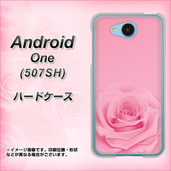 507SH Android One Y!mobile 401 ピンクのバラ ハードケース 背面印刷