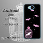 507SH Android One Y!mobile AG809 こうもりの王冠鳥かご（黒×ピンク） ハードケース 背面印刷