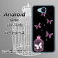 507SH Android One Y!mobile AG811 蝶の王冠鳥かご（黒×ピンク） ハードケース 背面印刷