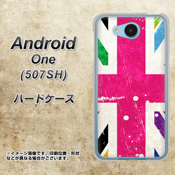 507SH Android One Y!mobile SC806 ユニオンジャック ピンクビンテージ ハードケース 背面印刷