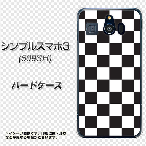 シンプルスマホ3 509SH SoftBank 151 フラッグチェック ハードケース 背面印刷