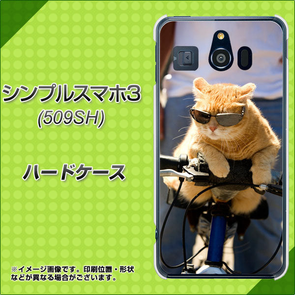 シンプルスマホ3 509SH SoftBank 595 にゃんとサイクル ハードケース 背面印刷