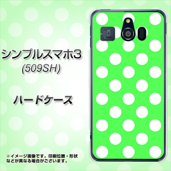 シンプルスマホ3 509SH SoftBank 1356 シンプルビッグ白緑 ハードケース 背面印刷