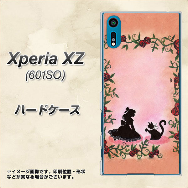 softbank エクスペリアXZ 601SO 高画質仕上げ 背面印刷 ハードケース【1096 お姫様とネコ（カラー）】