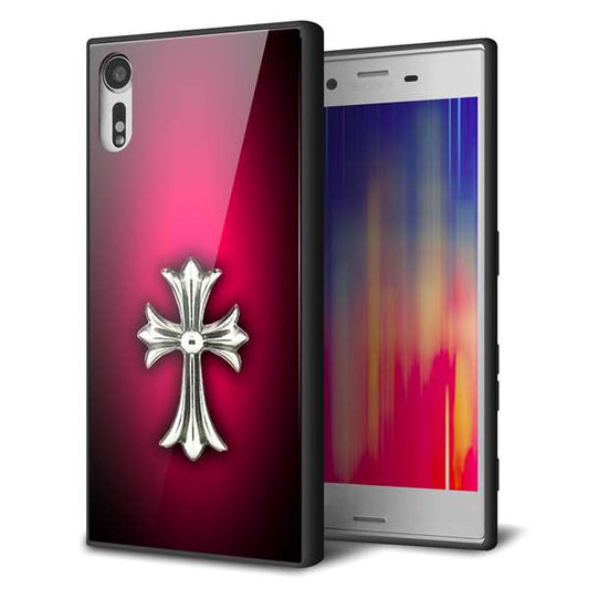Xperia XZs 602SO SoftBank 強化ガラス＆TPUスマホケース ガラプリ【249 クロスレッド】