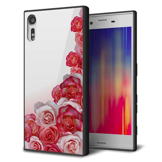 Xperia XZs 602SO SoftBank 強化ガラス＆TPUスマホケース ガラプリ【299 薔薇の壁】