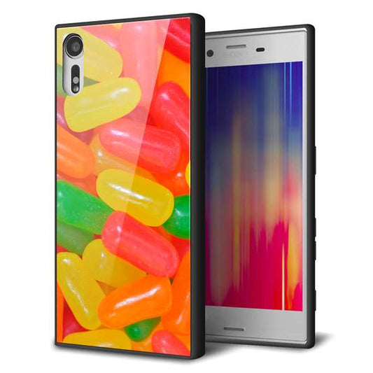 Xperia XZs 602SO SoftBank 強化ガラス＆TPUスマホケース ガラプリ【449 ジェリービーンズ】