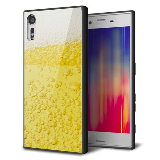 Xperia XZs 602SO SoftBank 強化ガラス＆TPUスマホケース ガラプリ【450 生ビール】