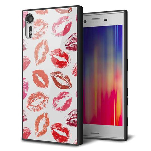 Xperia XZs 602SO SoftBank 強化ガラス＆TPUスマホケース ガラプリ【734 キスkissキス】