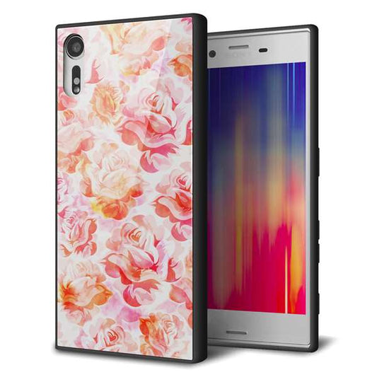 Xperia XZs 602SO SoftBank 強化ガラス＆TPUスマホケース ガラプリ【SC930 ローズ レッド】