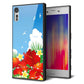 Xperia XZs 602SO SoftBank 強化ガラス＆TPUスマホケース ガラプリ【VA821 ハイビスカスと青空】
